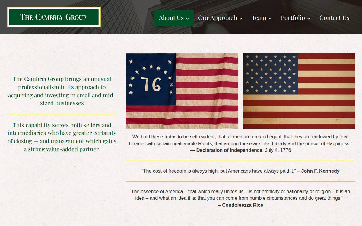 Cambria Ventures website preview