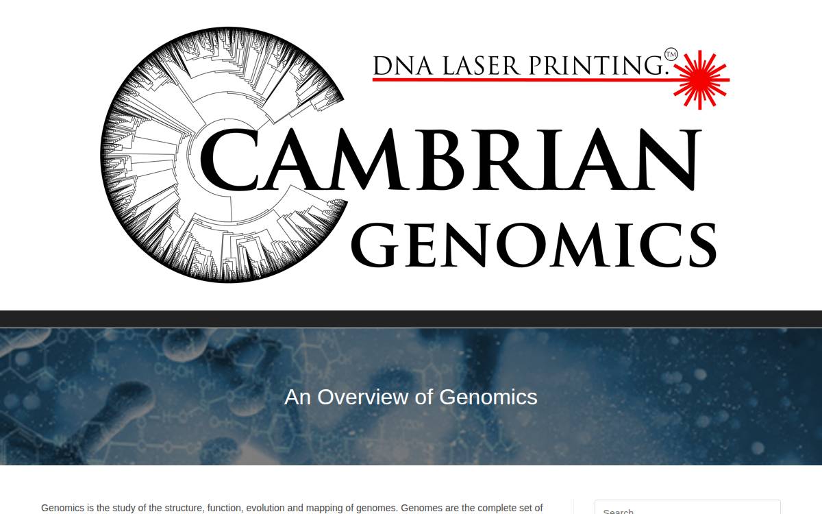 Cambrian Genomics website preview