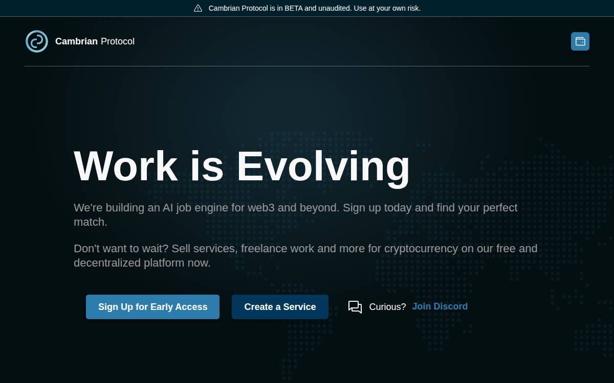 Cambrian Protocol website preview