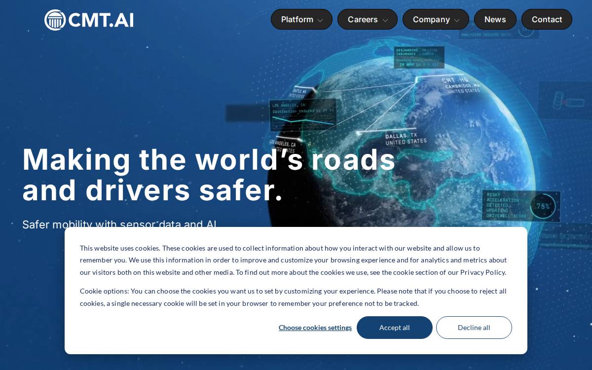 Cambridge Mobile Telematics website preview