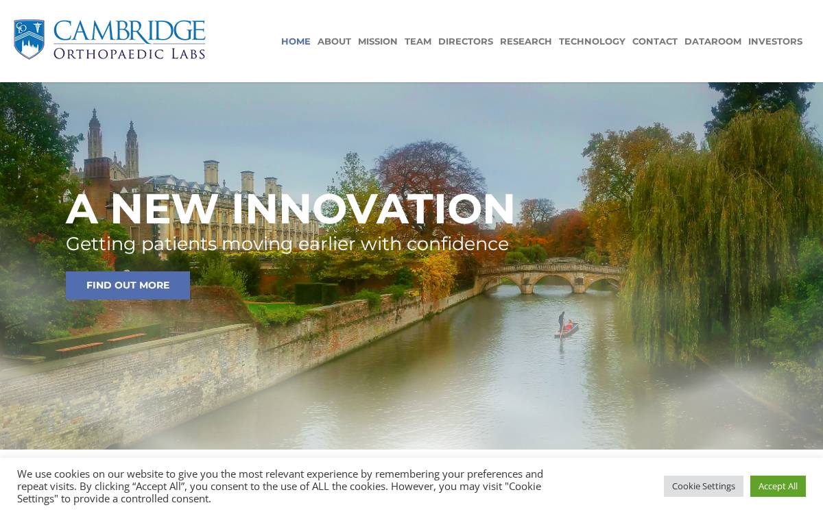 Cambridge Orthopaedic Labs Medical Devices and Equipment website preview