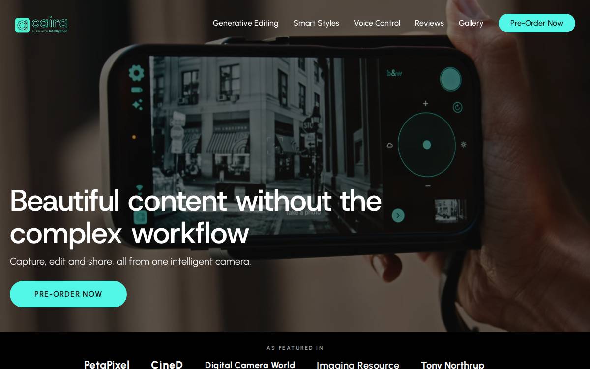 Camera Intelligence website preview