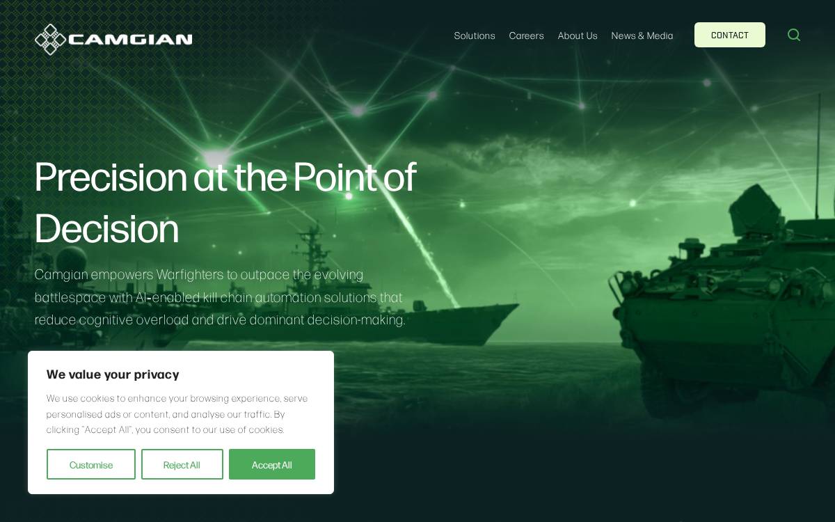 Camgian Microsystems website preview