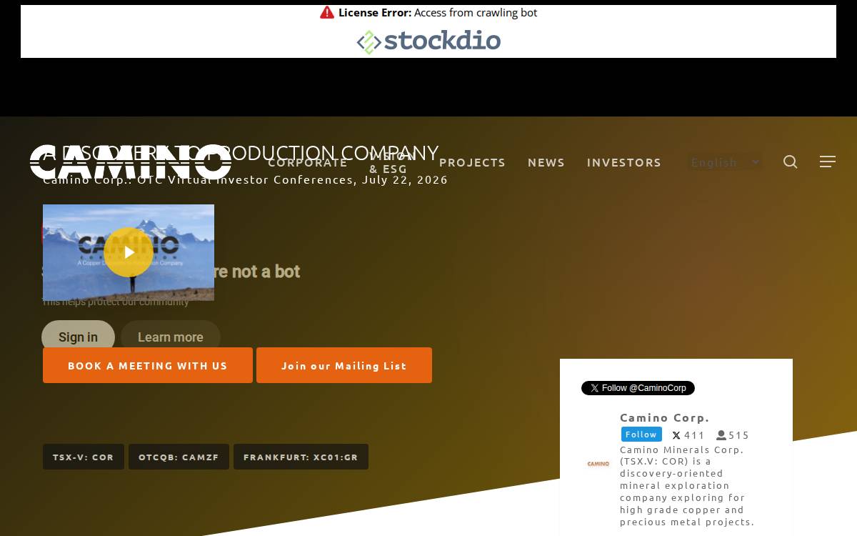 Caminocorp website preview