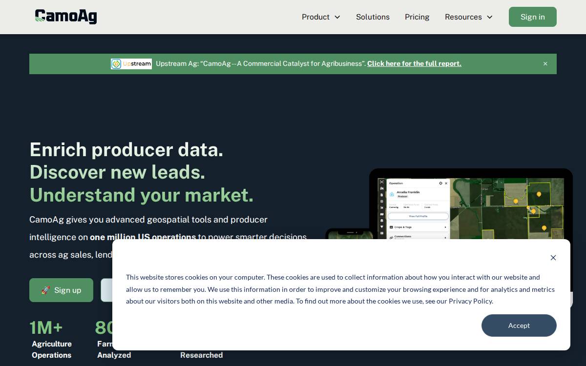 CamoAg website preview