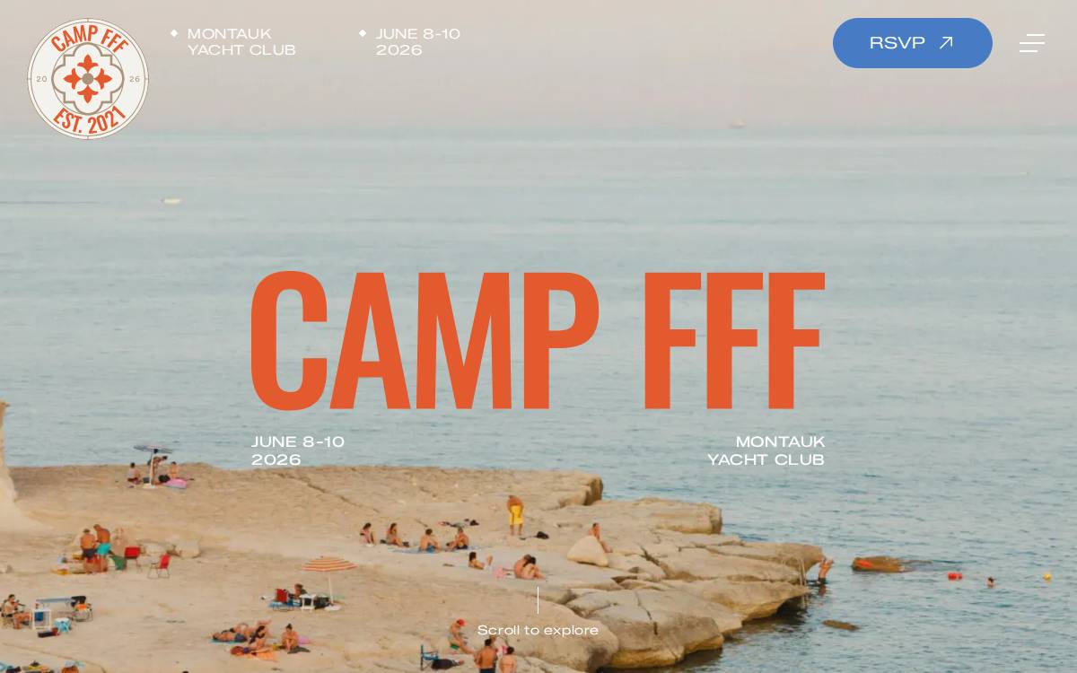 Camp FFF website preview