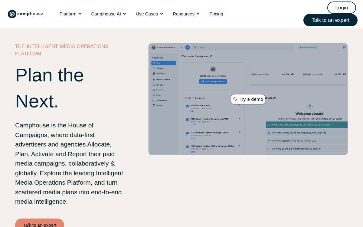 Camphouse website preview