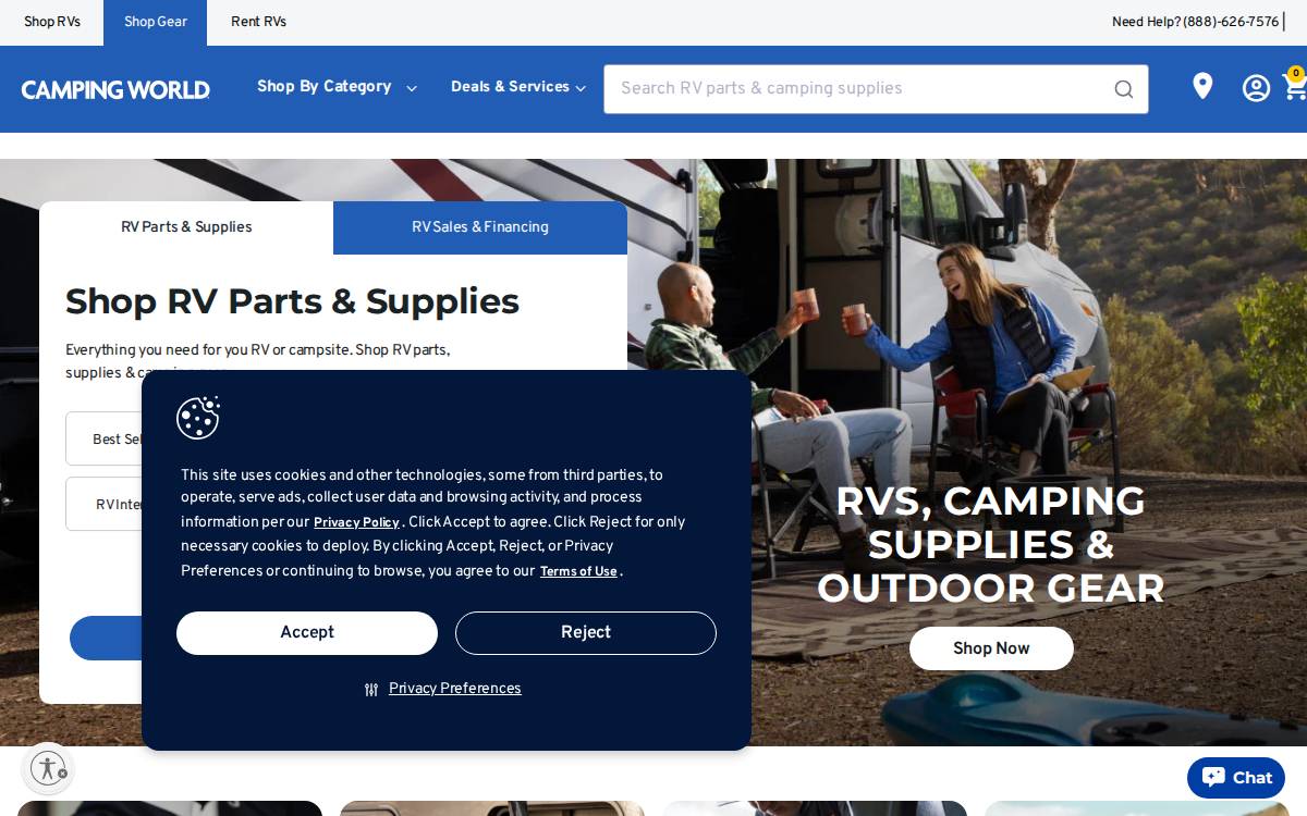 Camping World website preview