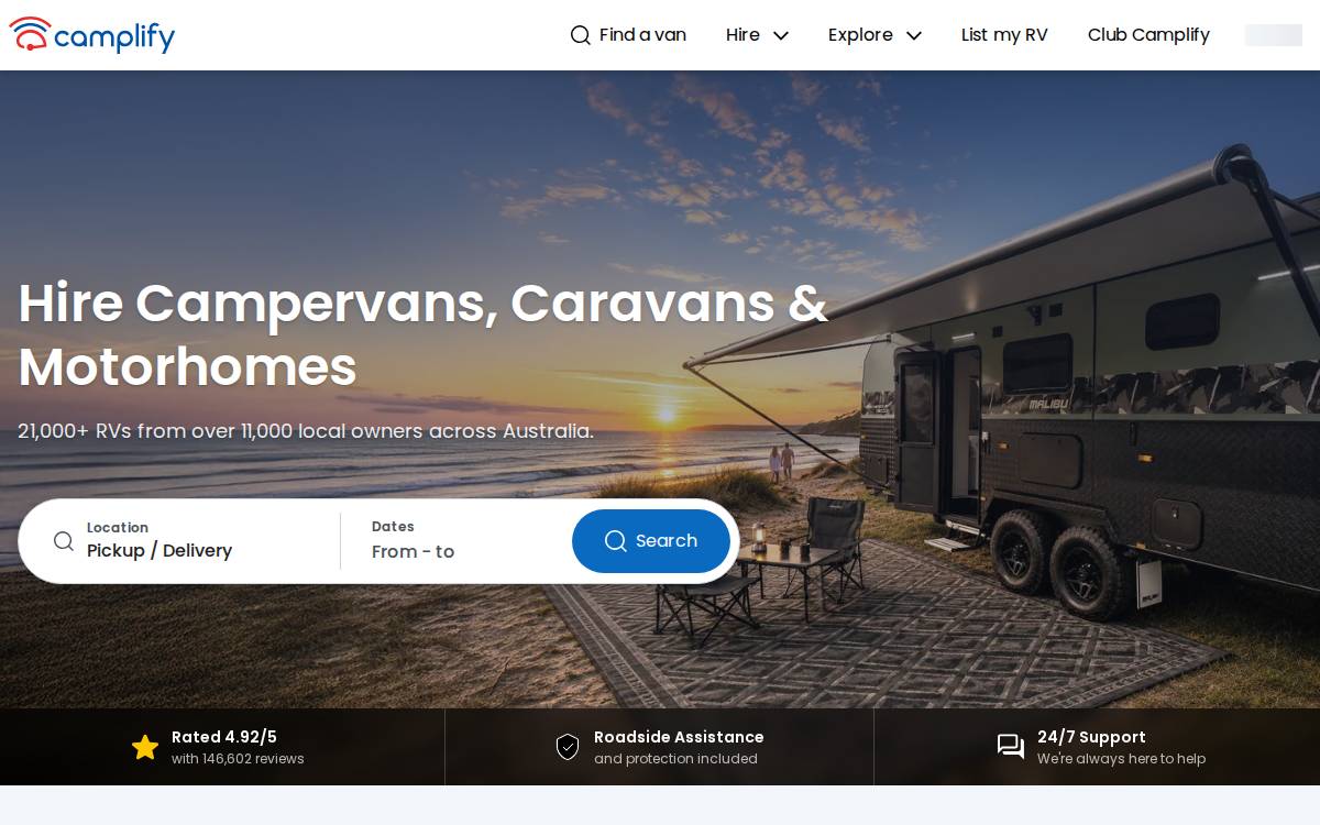 Camplify website preview