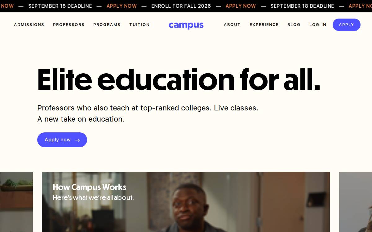 Campus website preview