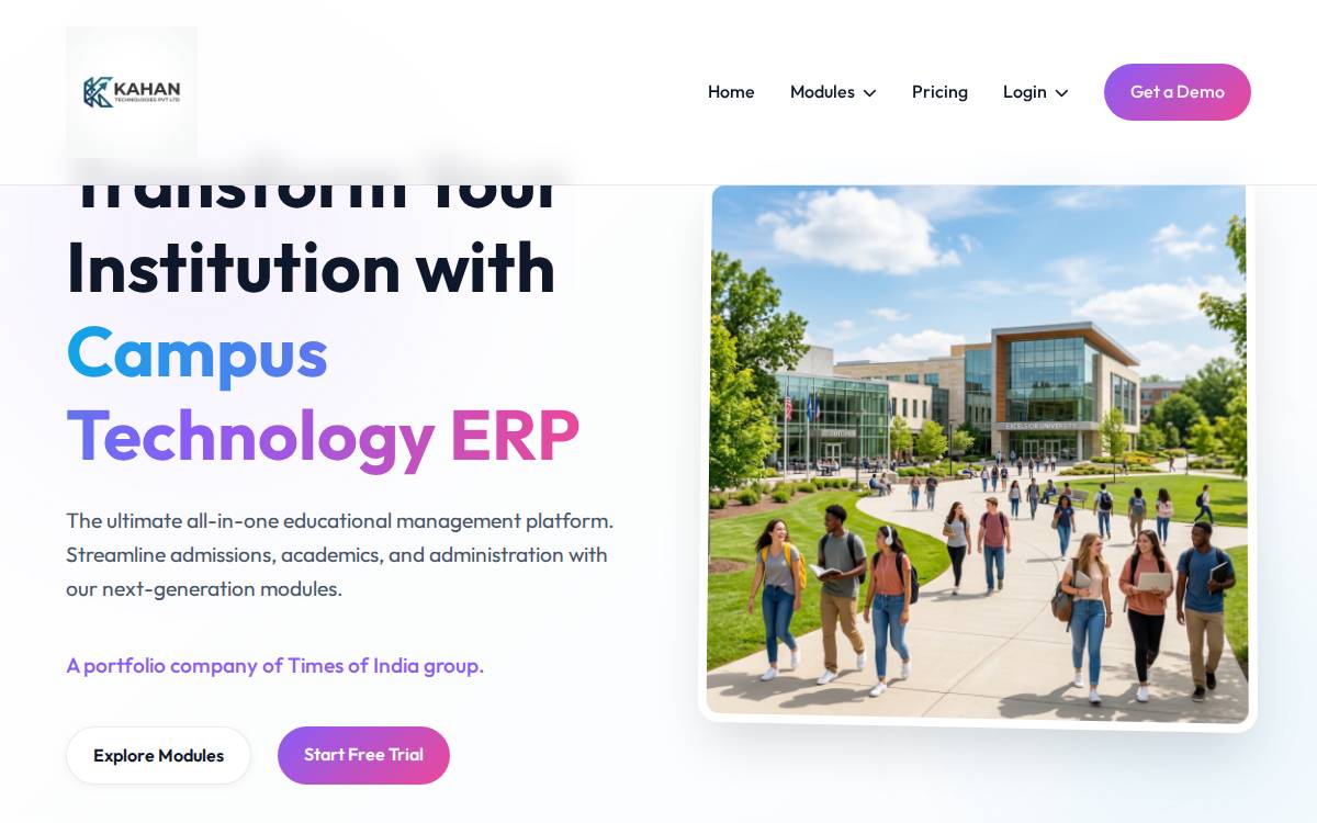 Campus Technology ERP website preview