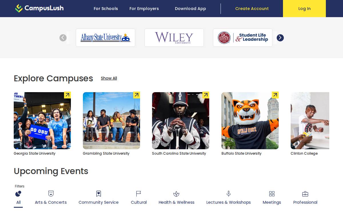 CampusLush website preview
