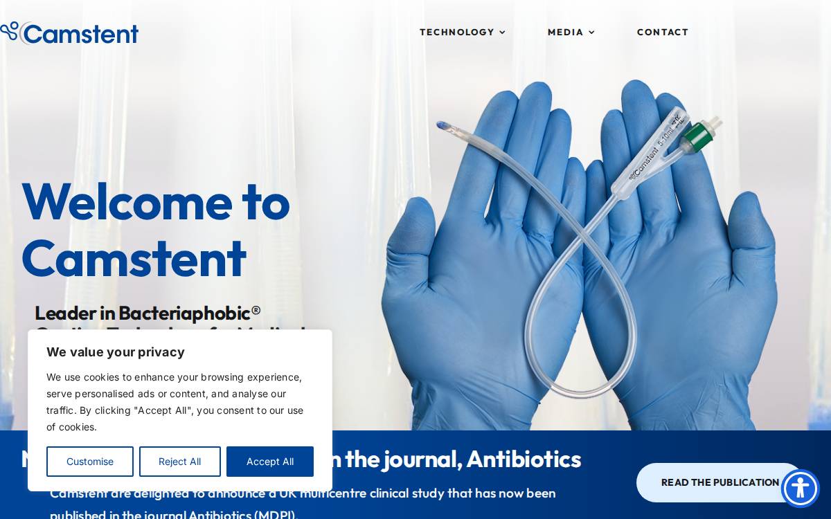 Camstent - company website preview