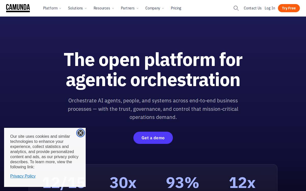 Camunda website preview