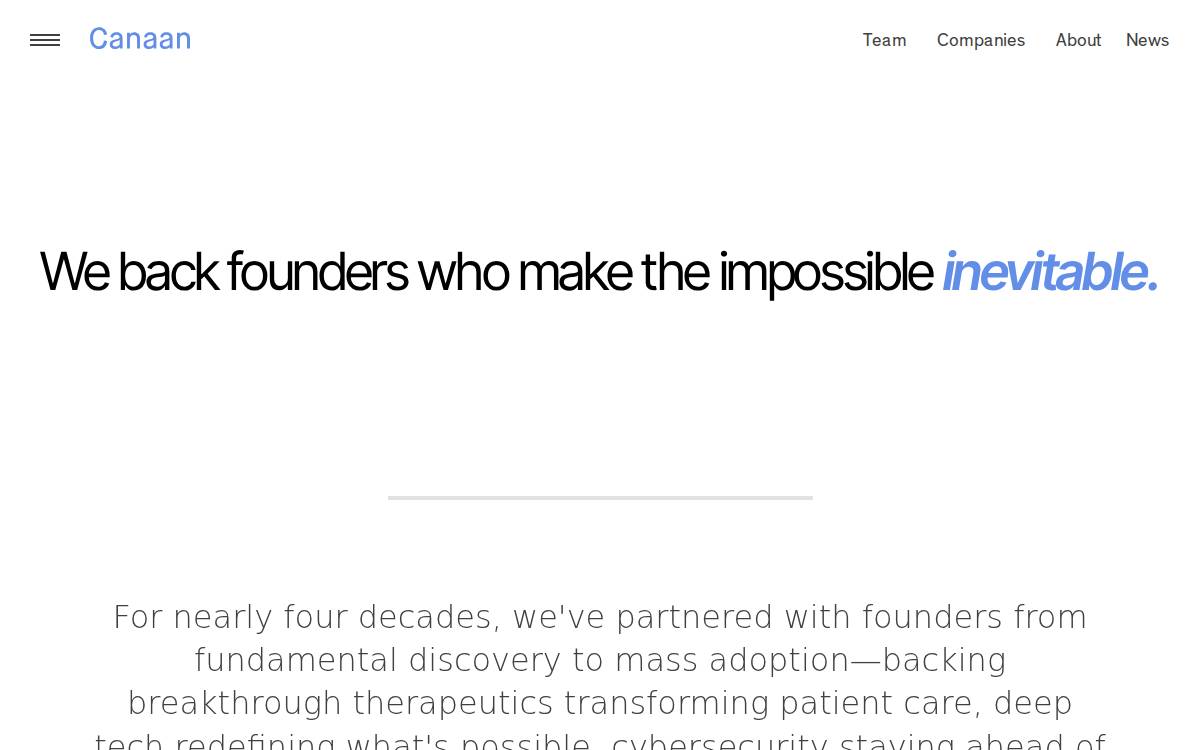 Canaan Partners website preview