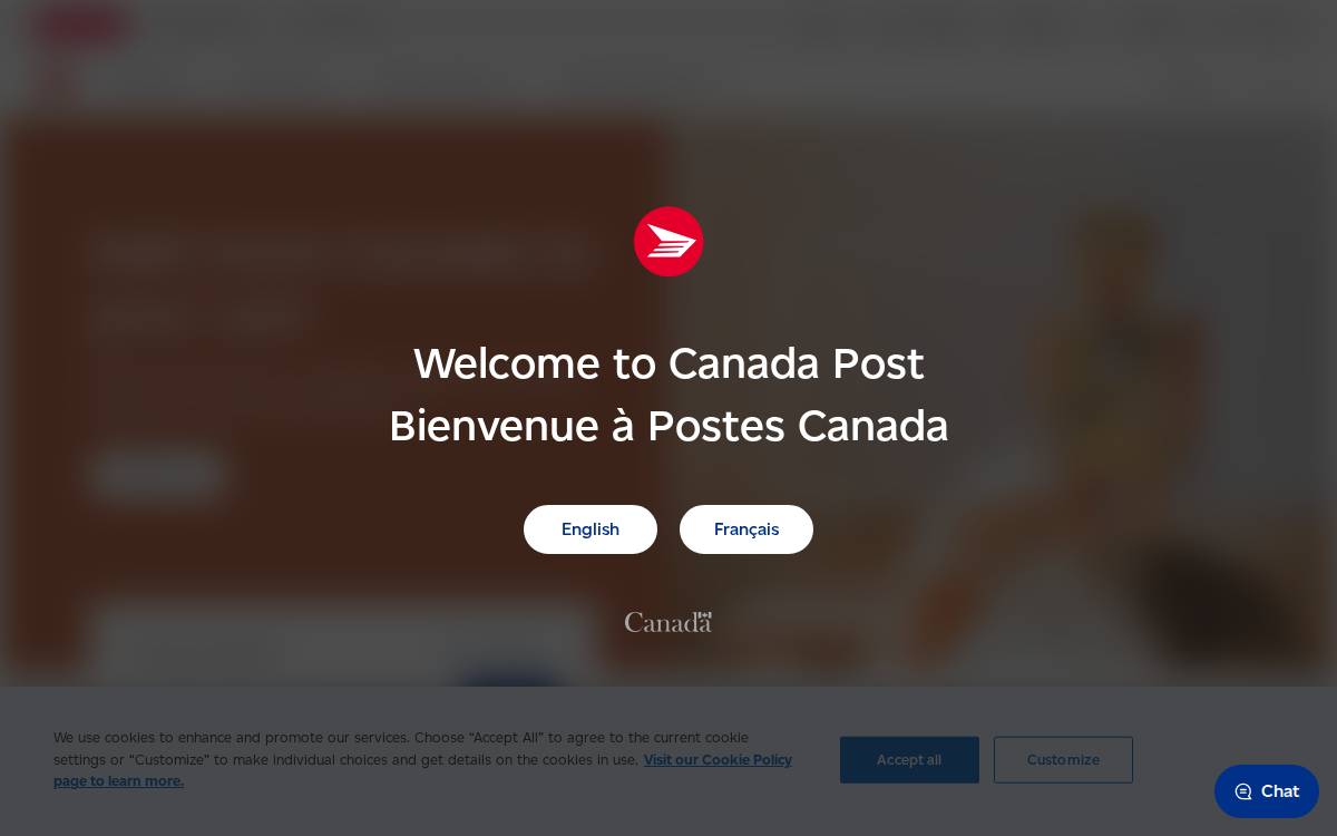 Canada Post website preview