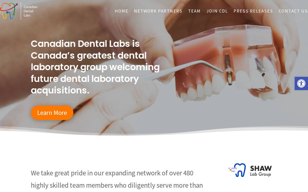 Canadian Dental Labs website preview