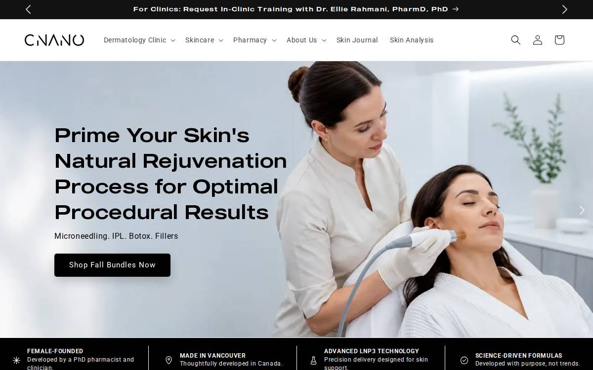 Canadian Nano Pharmaceutical Technology (CNANO) website preview