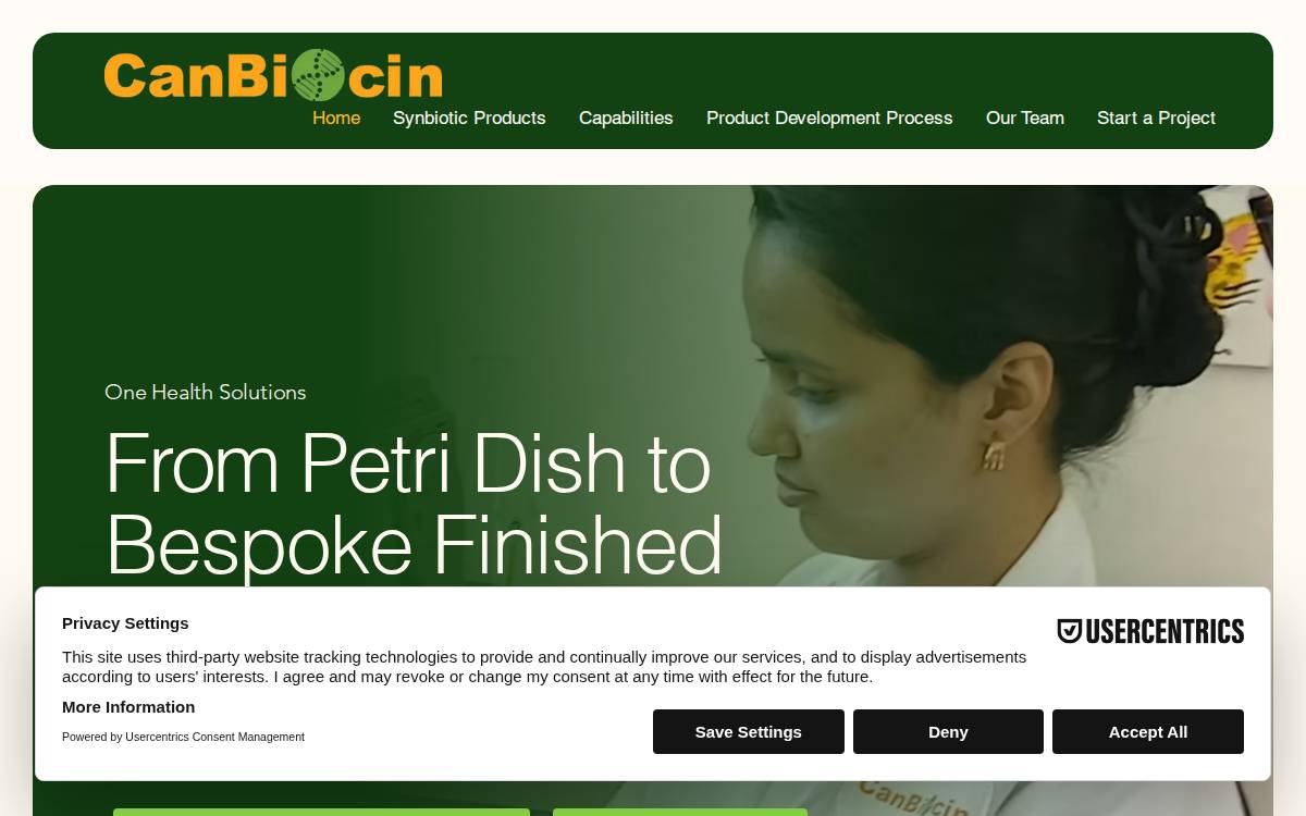 Canbiocin website preview