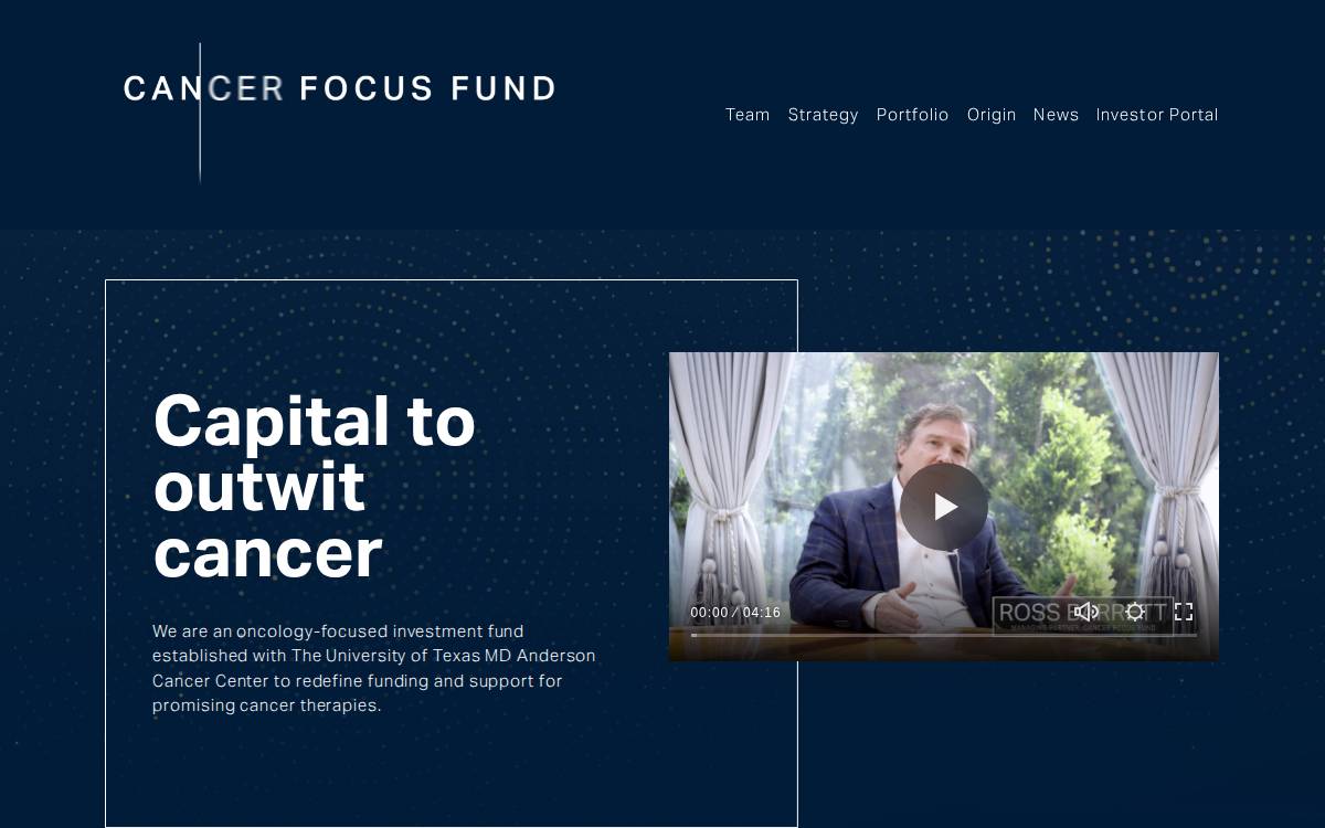 Cancer Focus Fund website preview