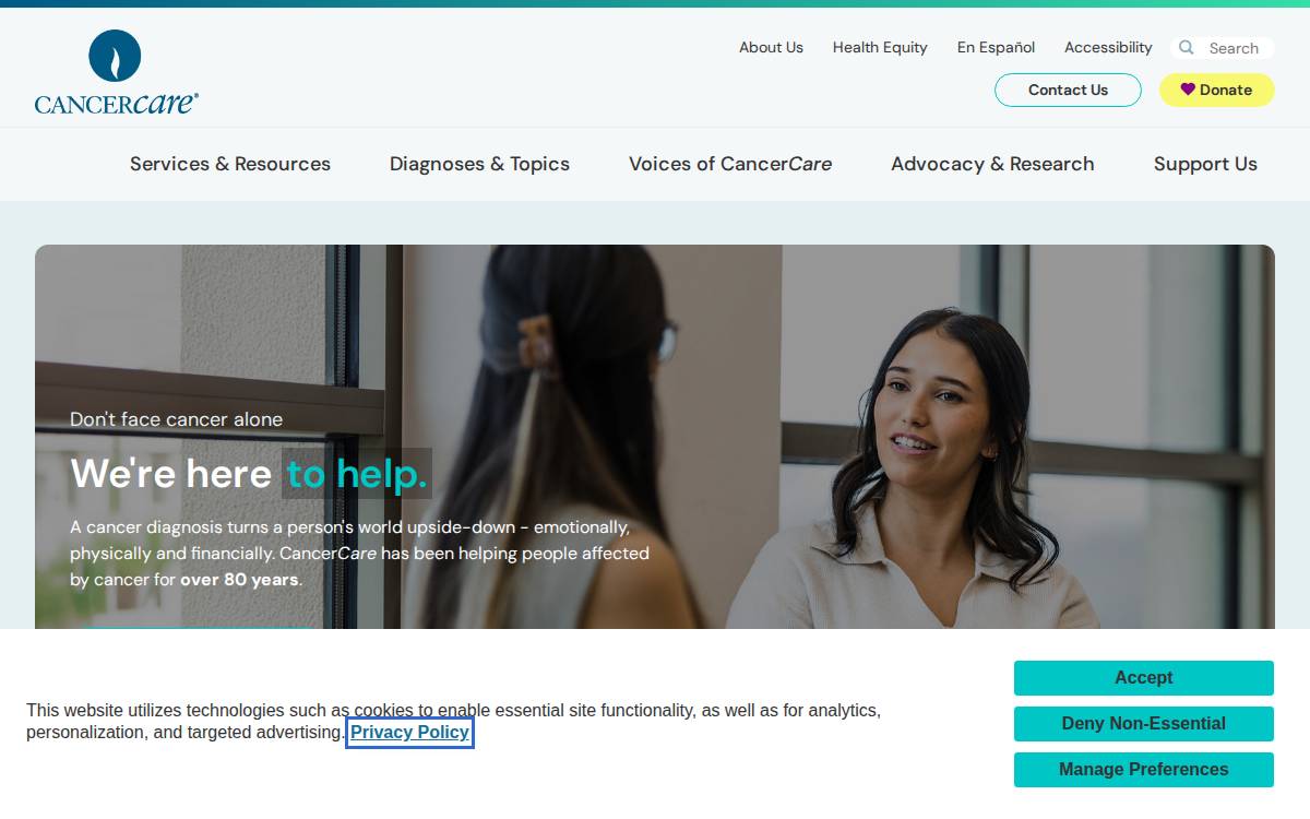 CancerCare website preview