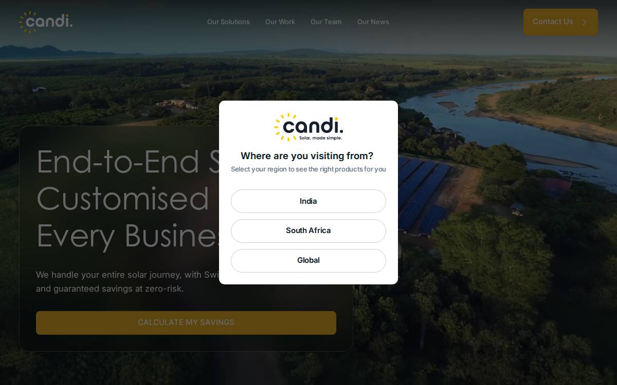 Candi website preview