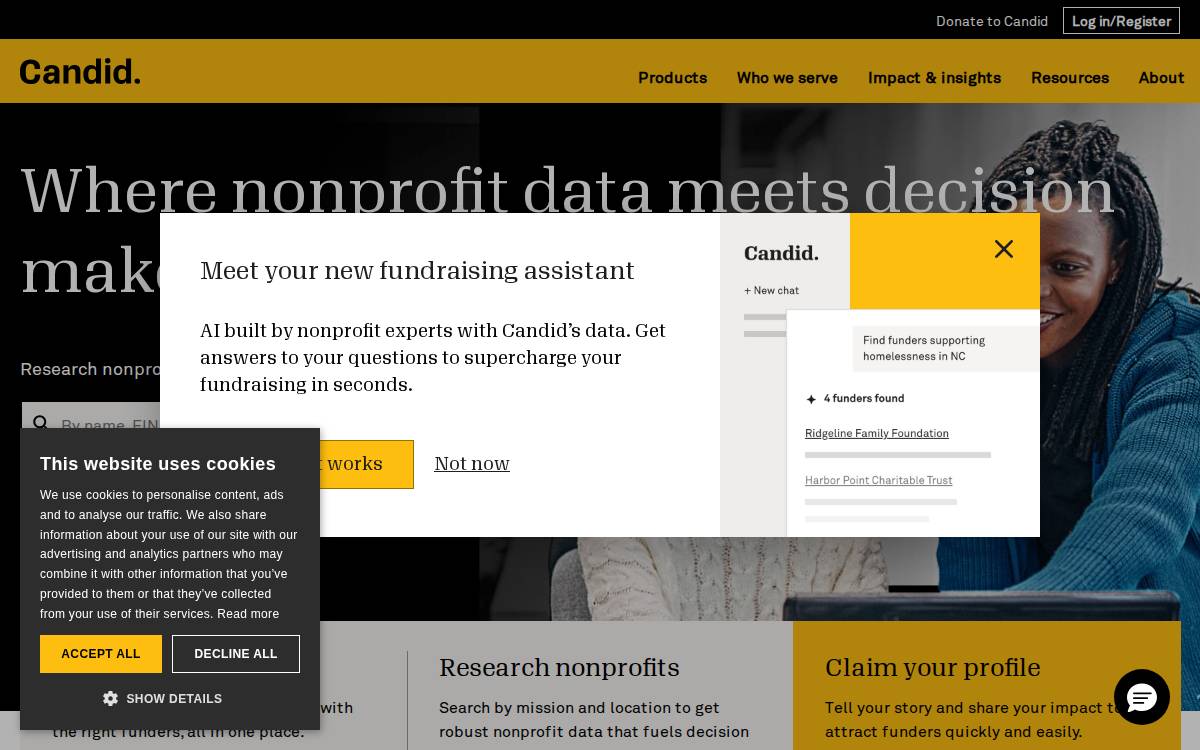 Candid website preview