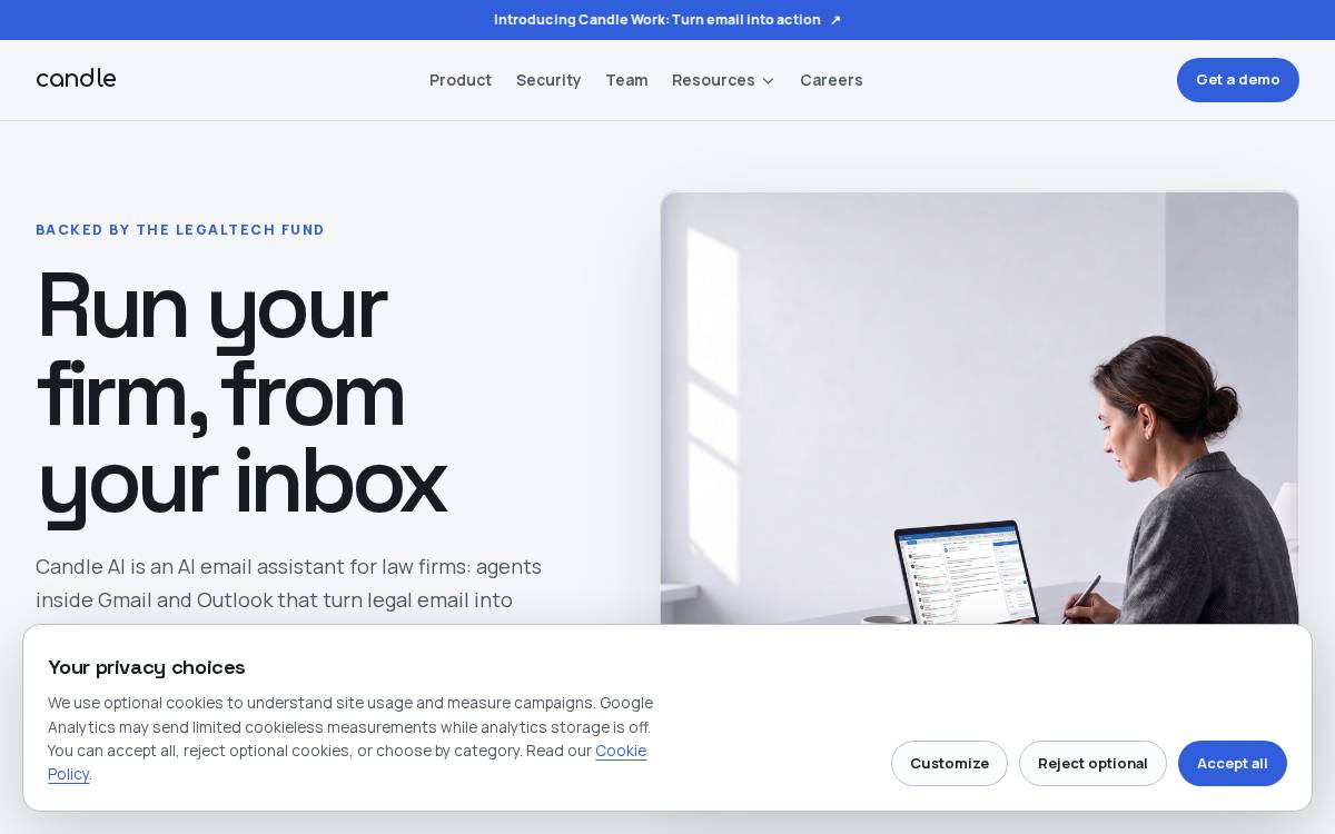 Candle AI website preview