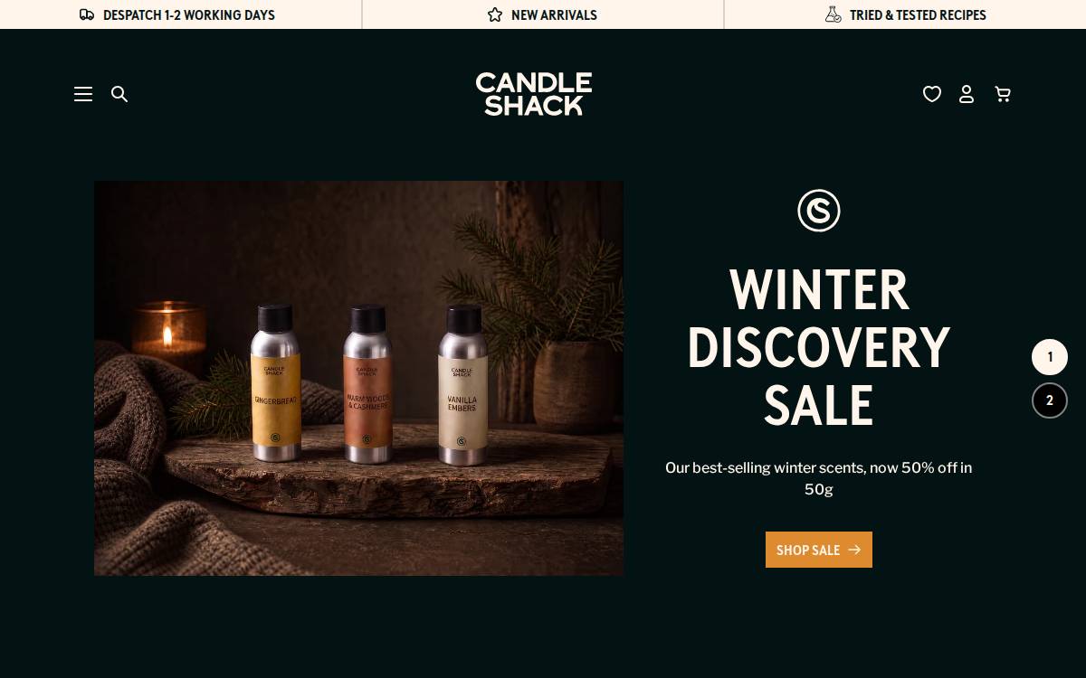 Candle Shack website preview