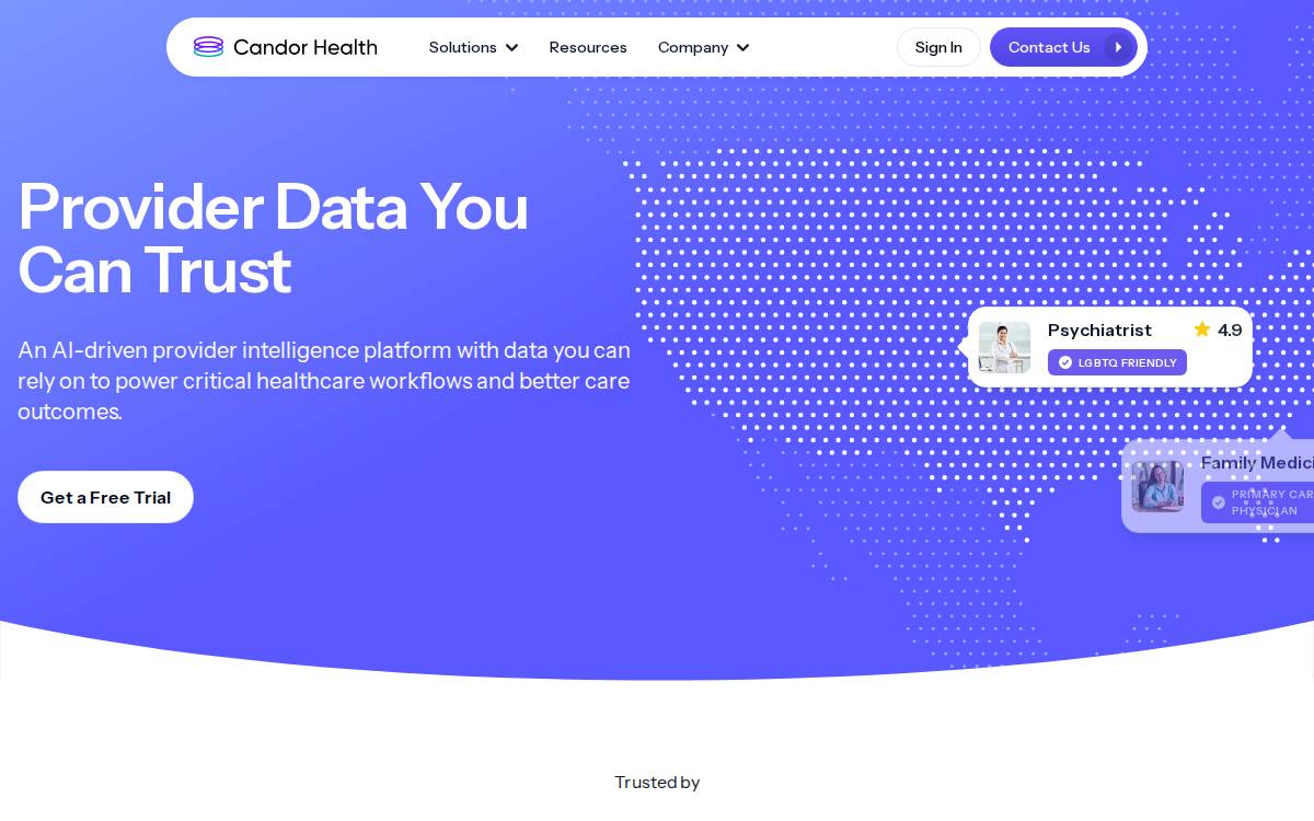 Candor Health website preview