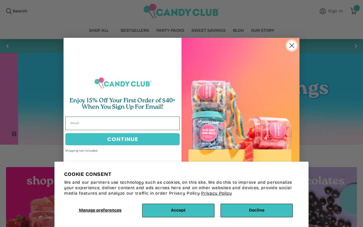 Candyclub website preview