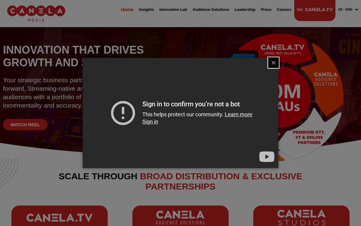 Canela Media website preview