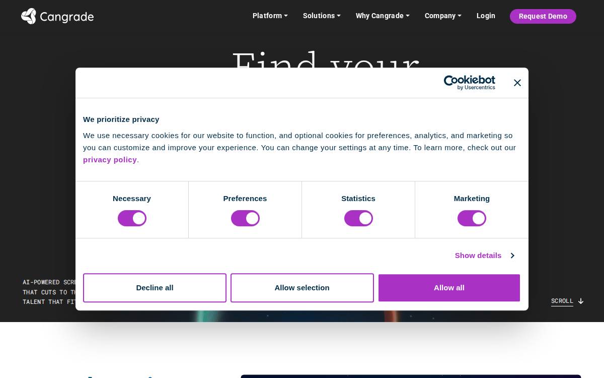 Cangrade website preview