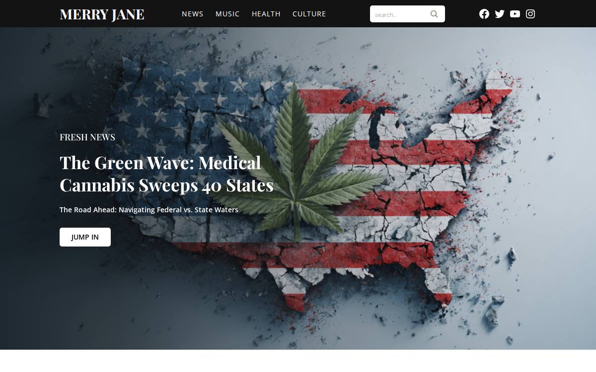 Cannabis-Focused Digital Media Platform website preview