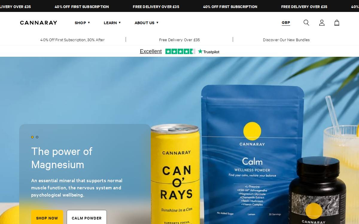 Cannaraycbd website preview
