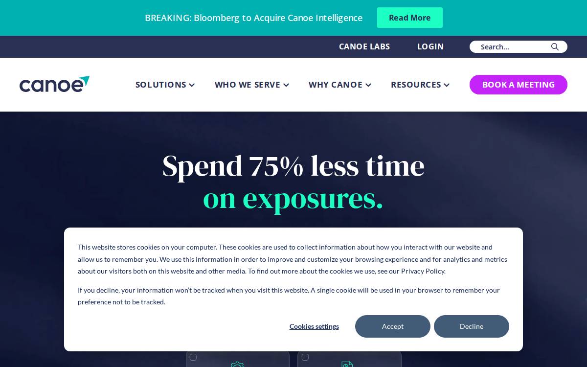 Canoe Intelligence website preview
