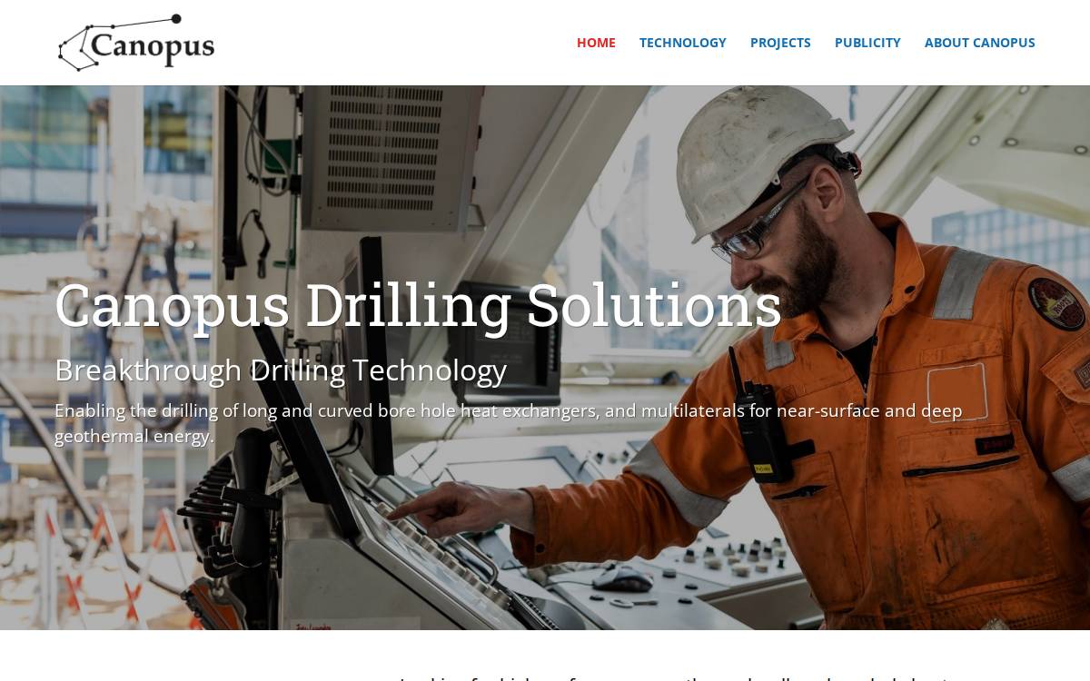 Canopus Drilling Solutions website preview