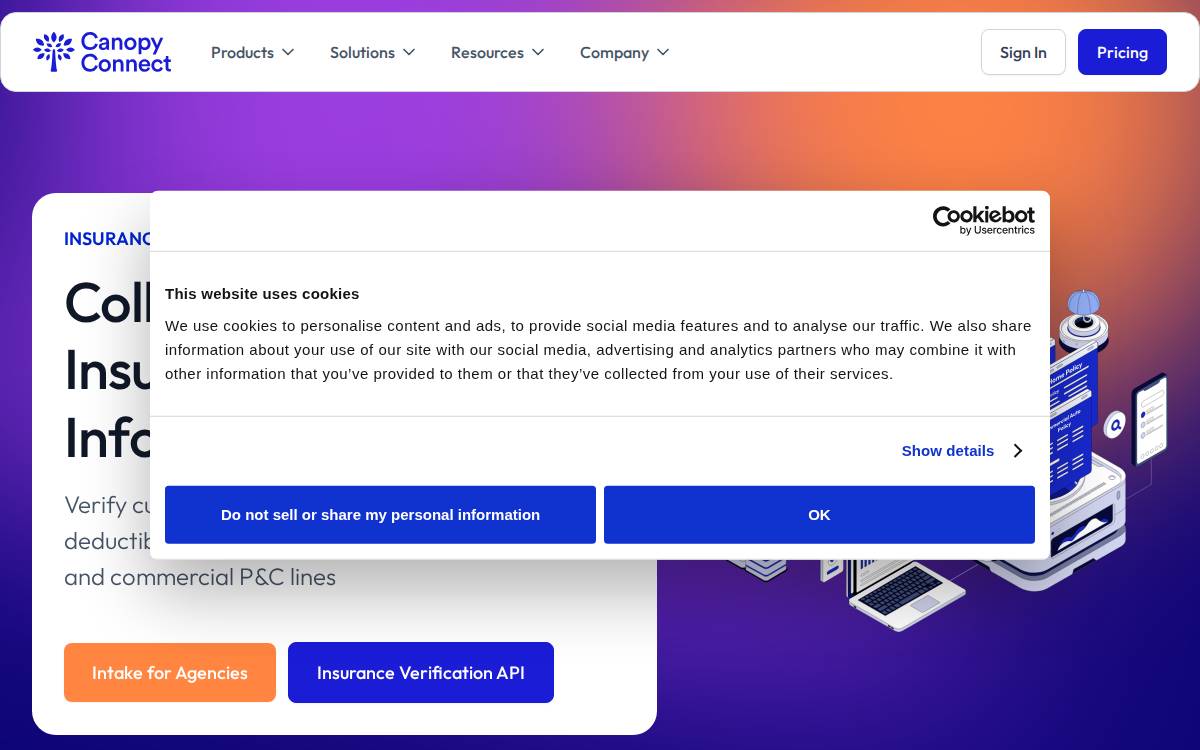 Canopy Connect website preview