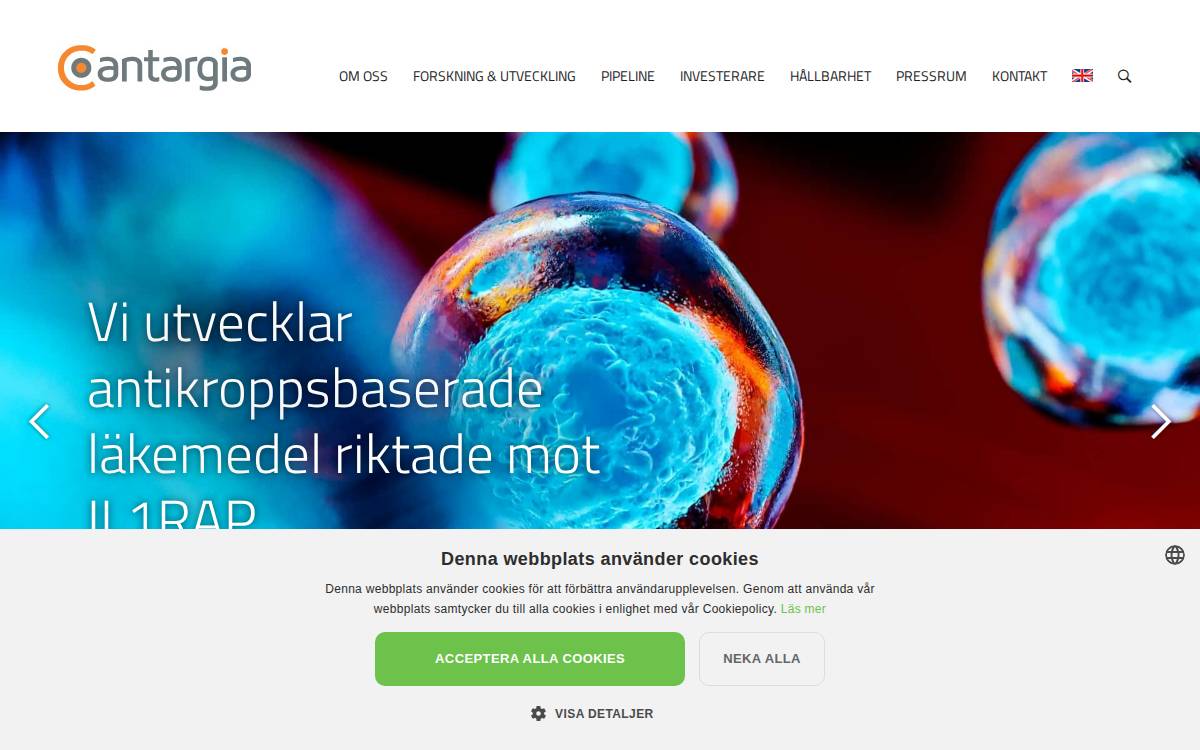 Cantargia website preview