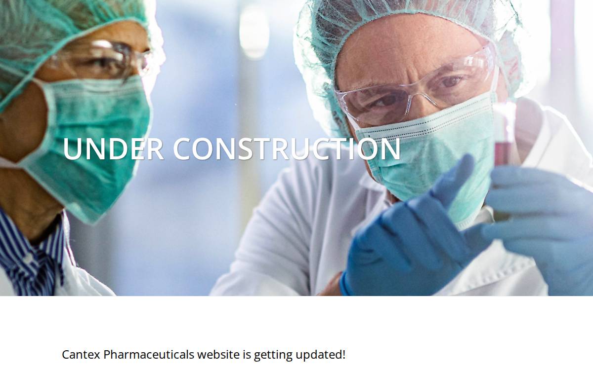 Cantex Pharmaceuticals website preview