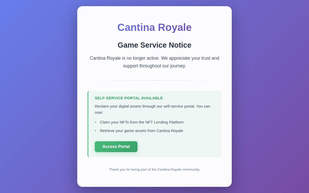 Cantina Royale website preview