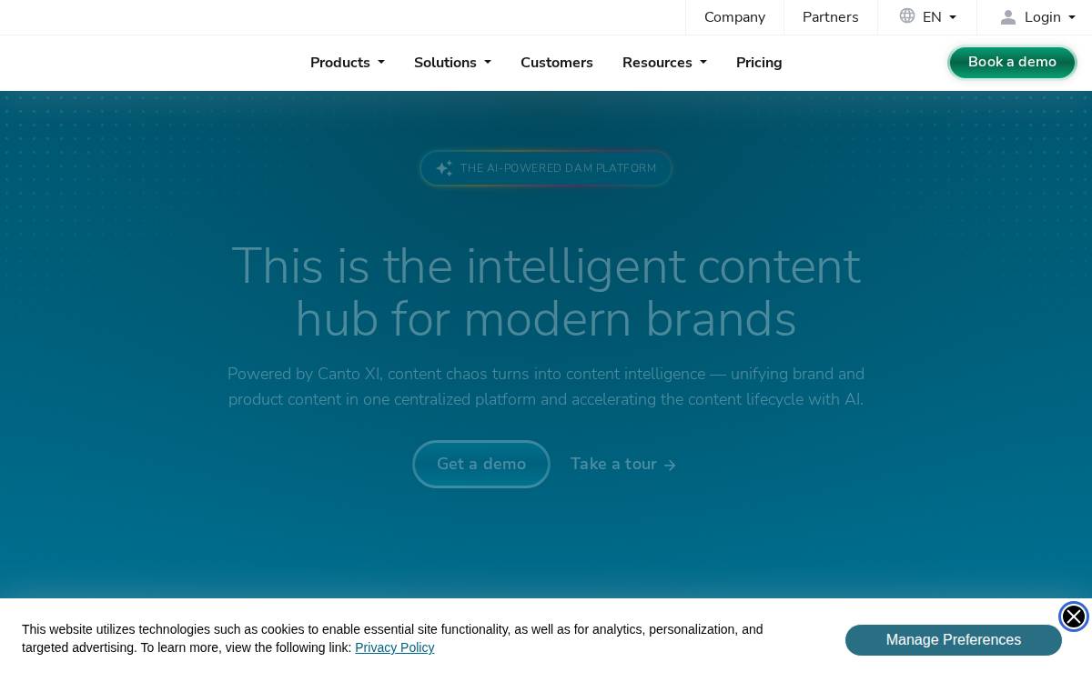 Canto website preview
