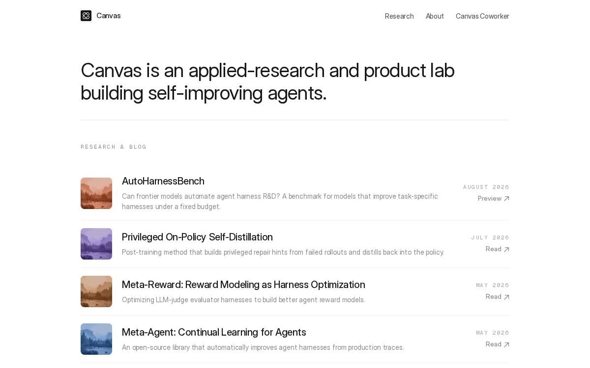 Canvas website preview