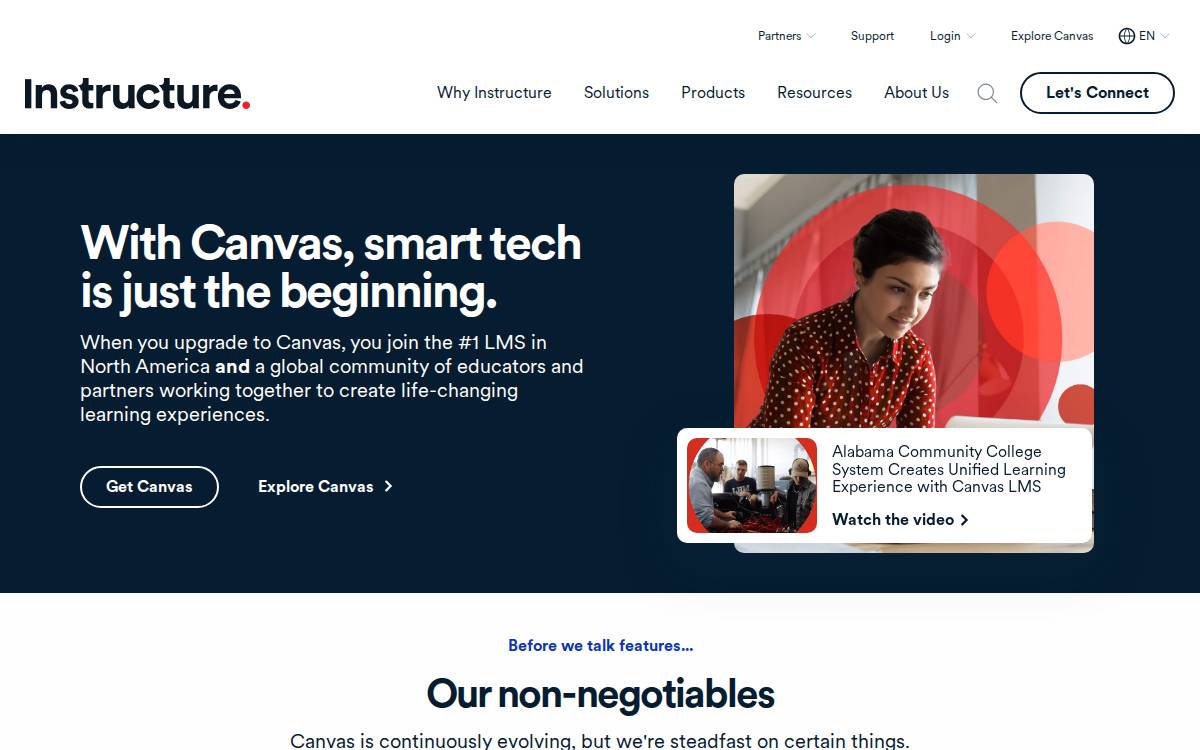 Canvas website preview