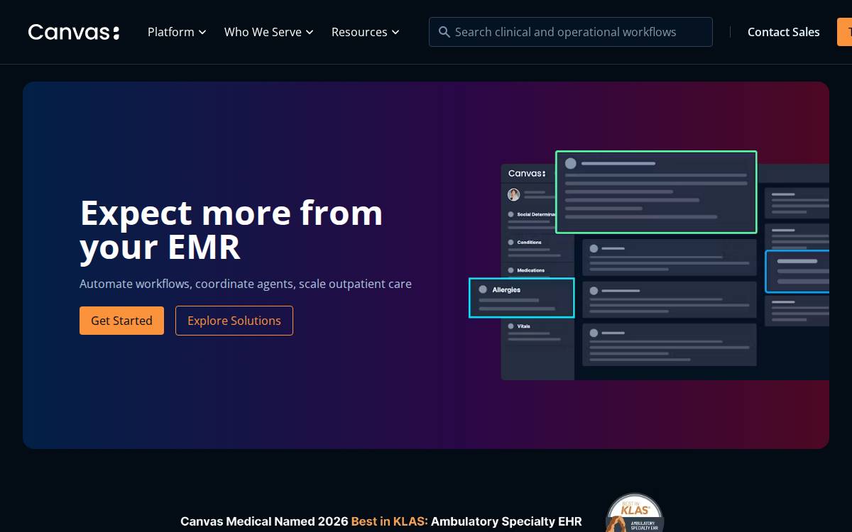Canvas Medical website preview