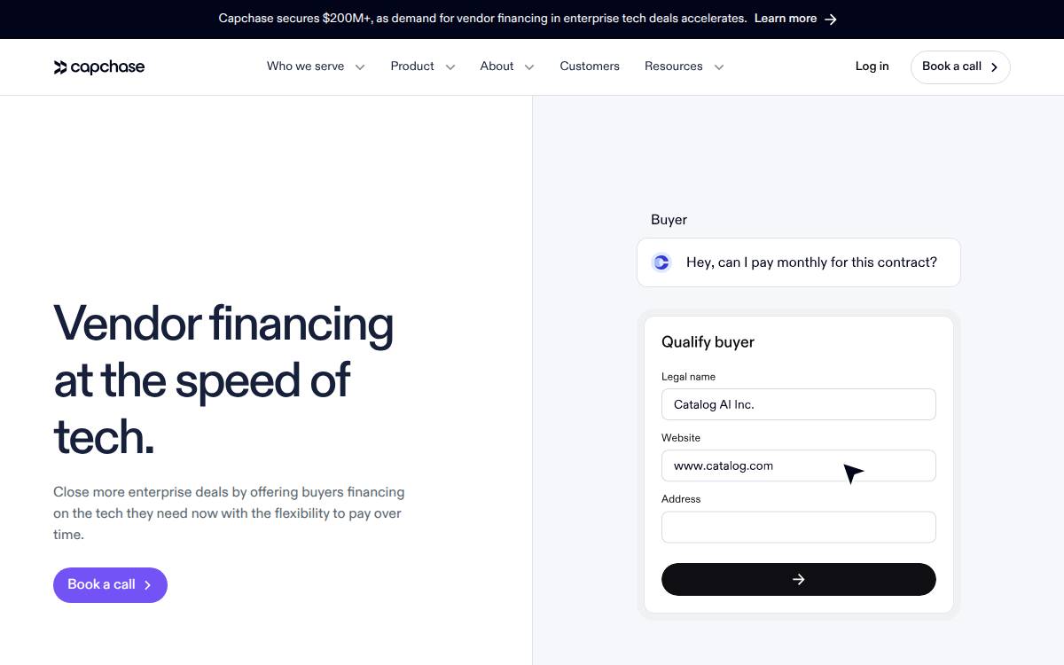 Capchase website preview