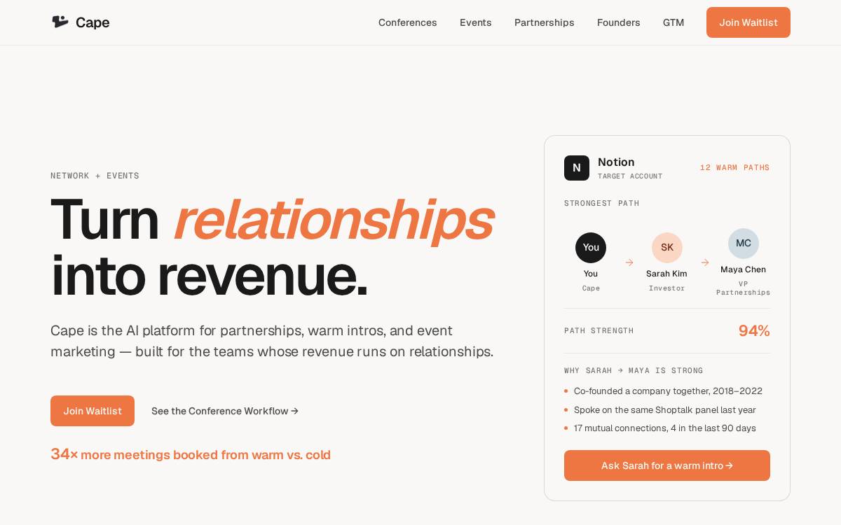 Cape website preview