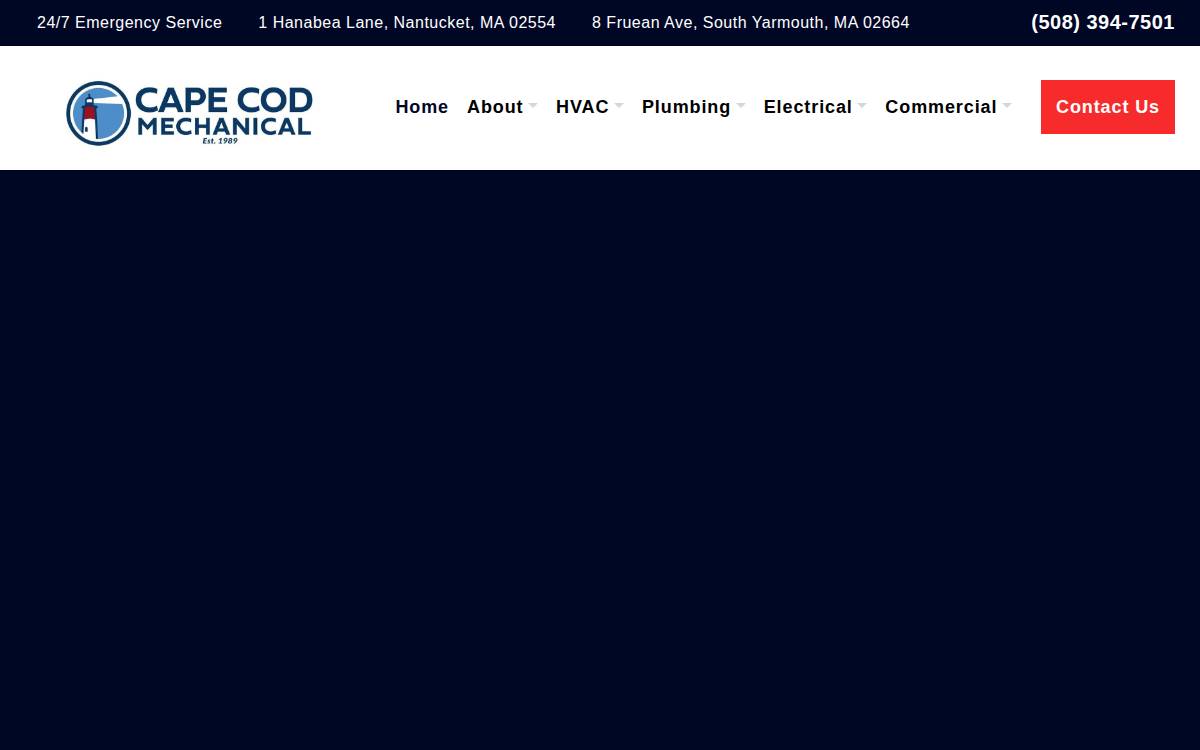 Cape Cod Mechanical website preview