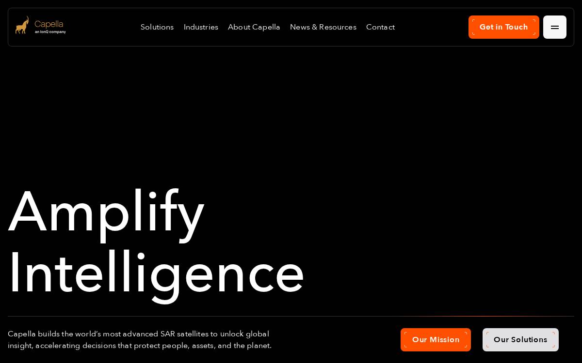 Capella Space website preview