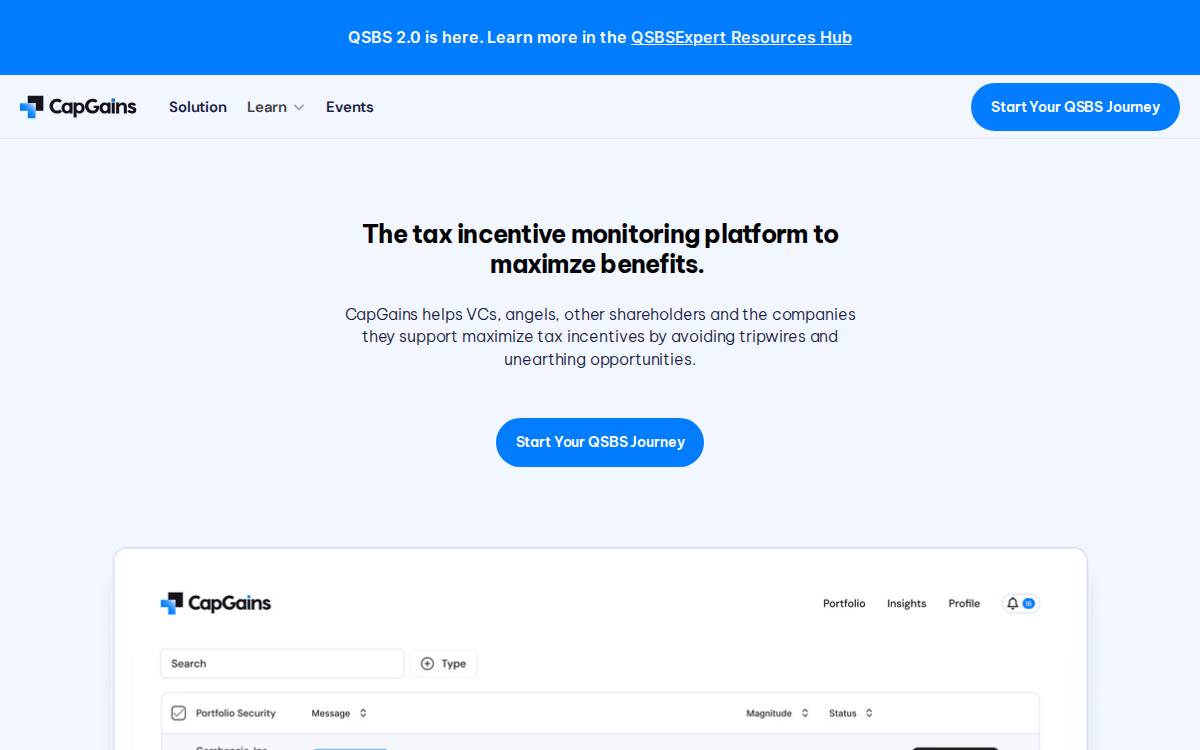 Capgains website preview
